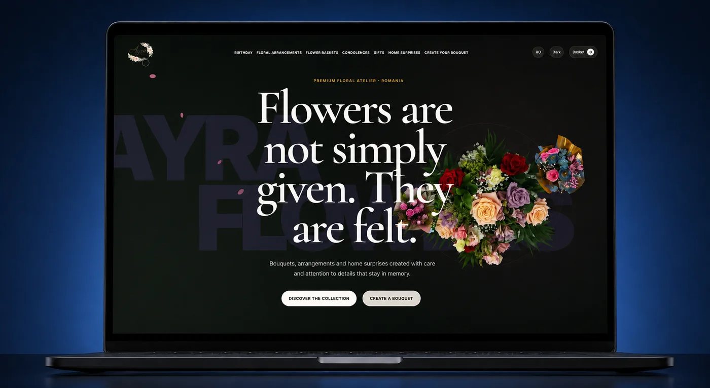 Ayra Flowers website preview
