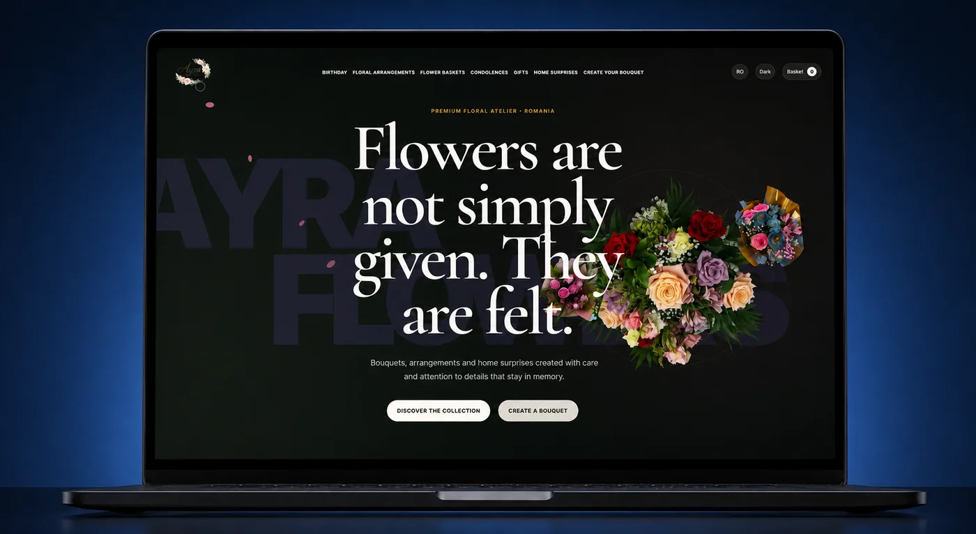Ayra Flowers website preview